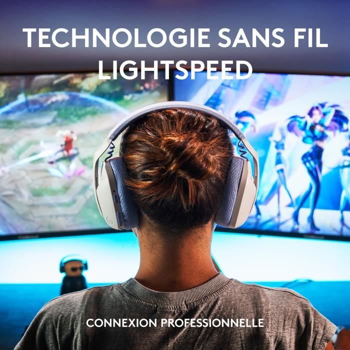 Casque gamer - Sans fil - Logitech G - G435 Lightspeed - Blanc