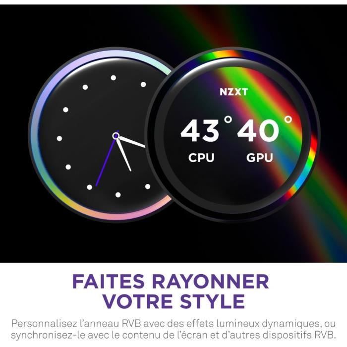 Watercooling - NZXT - RL-KN36E-B2 - Kraken Elite 360 - Écran 2.72 et anneau RGB personnalisable - Noir