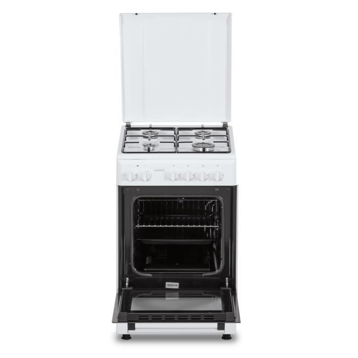 Cuisiniere gaz OCEANIC OCEACG50GW - 4 feux - L49,8 xP61 xH 86 cm - Blanc
