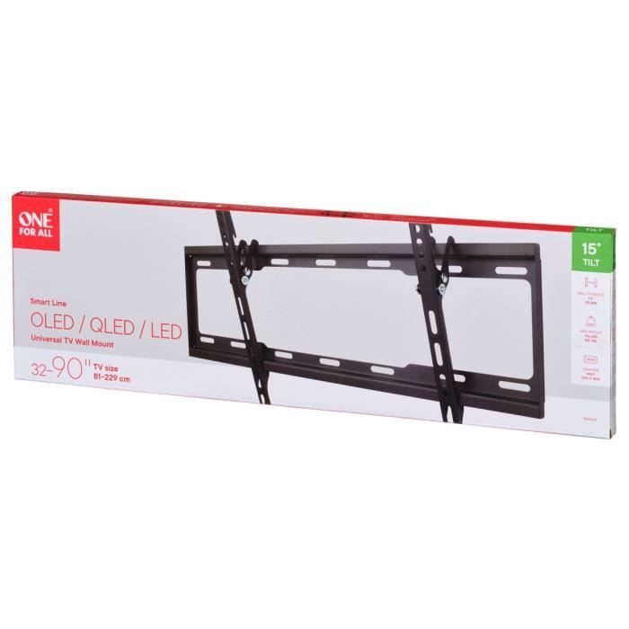 ONE FOR ALL WM2621 - Support mural avec réglage d'inclinaison de 15° pour TV de 32 a 90 (81 a 229cm) - Noir