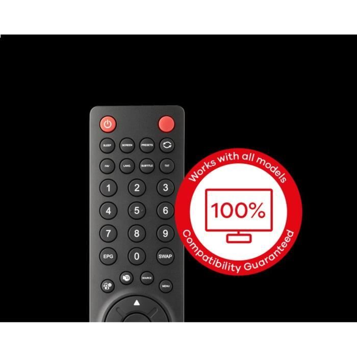 Télécommande universelle - ONE FOR ALL - URC1921 - Compatible avec TV Sharp - Design élégant - Couleur noire