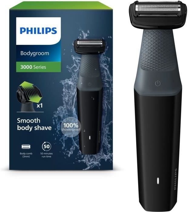 Tondeuse corps - PHILIPS - BG3017/01 - 5 W - 50 min - Étanche - Gris