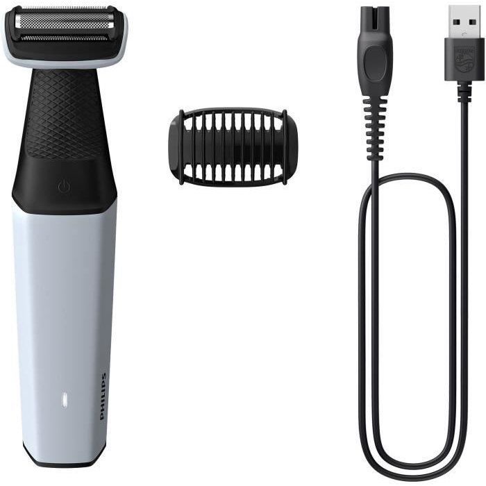 Tondeuse corps - PHILIPS - BG3007/01 Série 3000 - 5 W - 40 min - 1 sabot - Gris