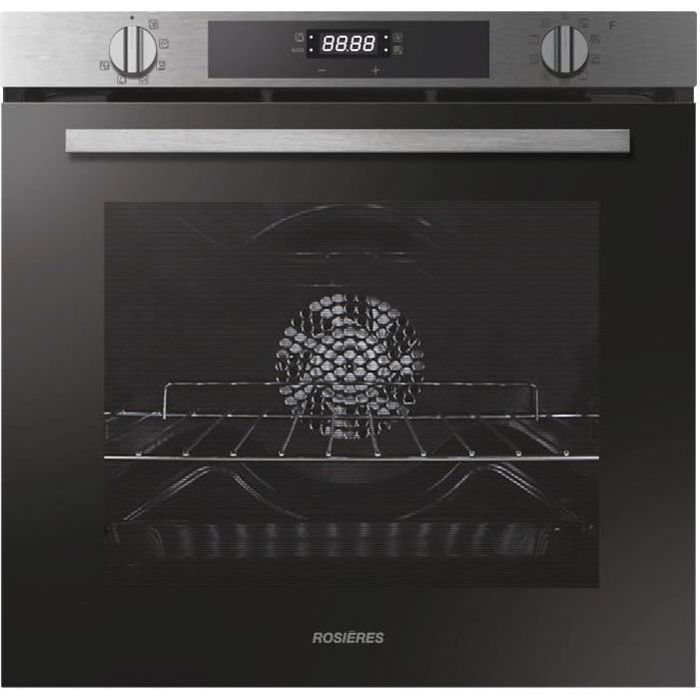 Four encastrable pyrolyse chaleur pulsée ROSIERES RFC3OP5579IN - Noir - Porte froide - 75L