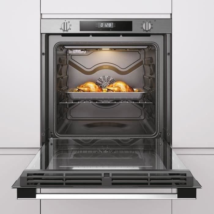 Four encastrable pyrolyse chaleur pulsée ROSIERES RFC3OP5579IN - Noir - Porte froide - 75L