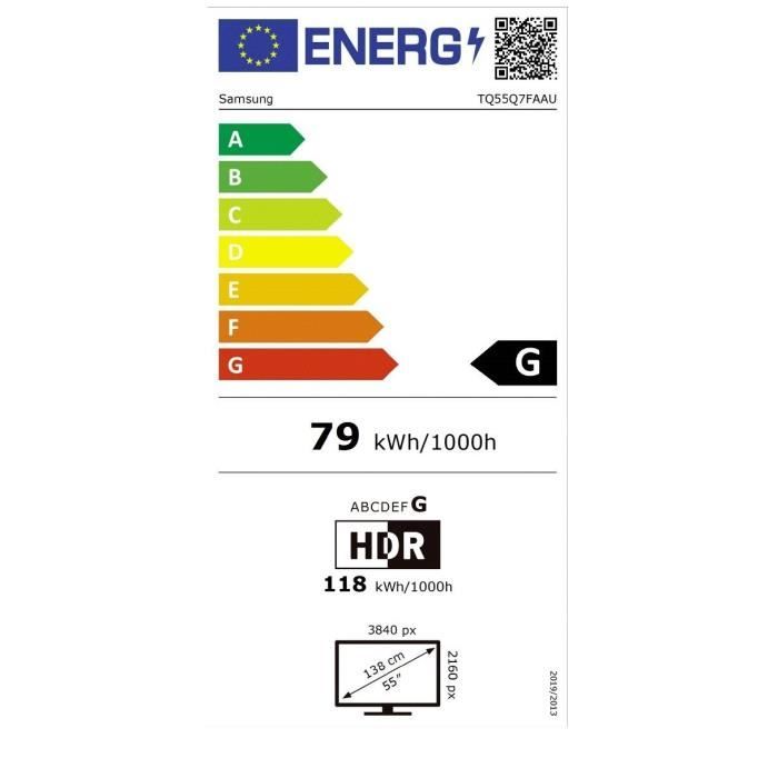 Samsung 55Q7F - TV QLED 55 (140 cm) - 4K UHD 3840x2160 - HDR10+ - Smart TV - Gaming Hub - 3xHDMI - WiFi