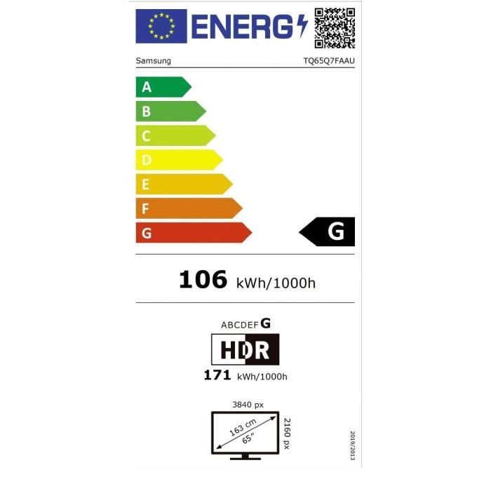 Samsung 65Q7F - TV QLED 65 (165 cm) - 4K UHD 3840x2160 - HDR10+ - Smart TV - Gaming Hub - 3xHDMI - WiFi