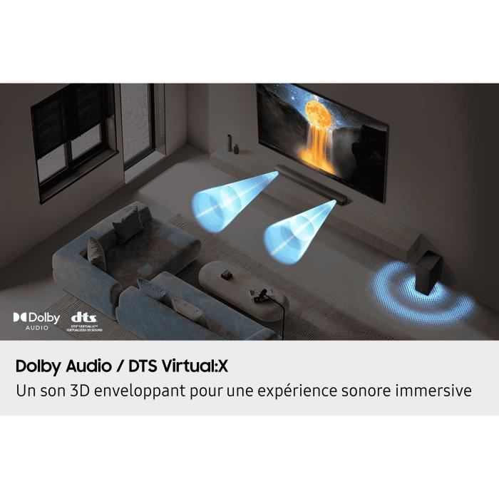 SAMSUNG HW-B66CF - Barre de son Series 3.1ch - Caisson sans fil 6,5'' - HP Central - Adaptative Sound Lite