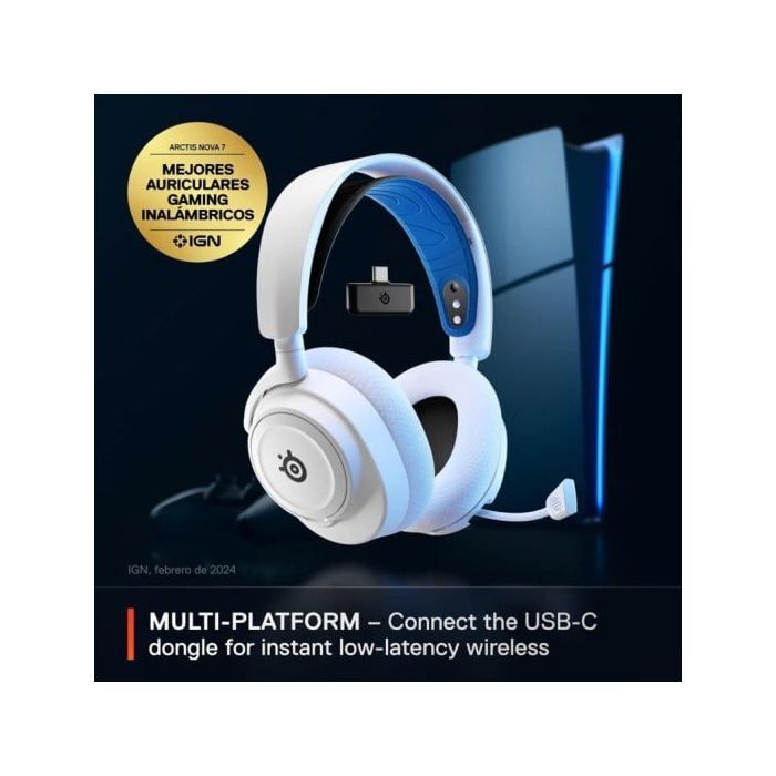 Casque gaming sans fil - STEELSERIES - Arctis Nova 7P - Multiplateforme - Blanc