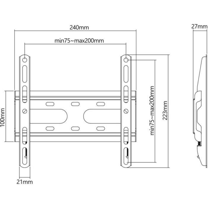 Support TV fixe - SLIM - Stell - SHO 4200