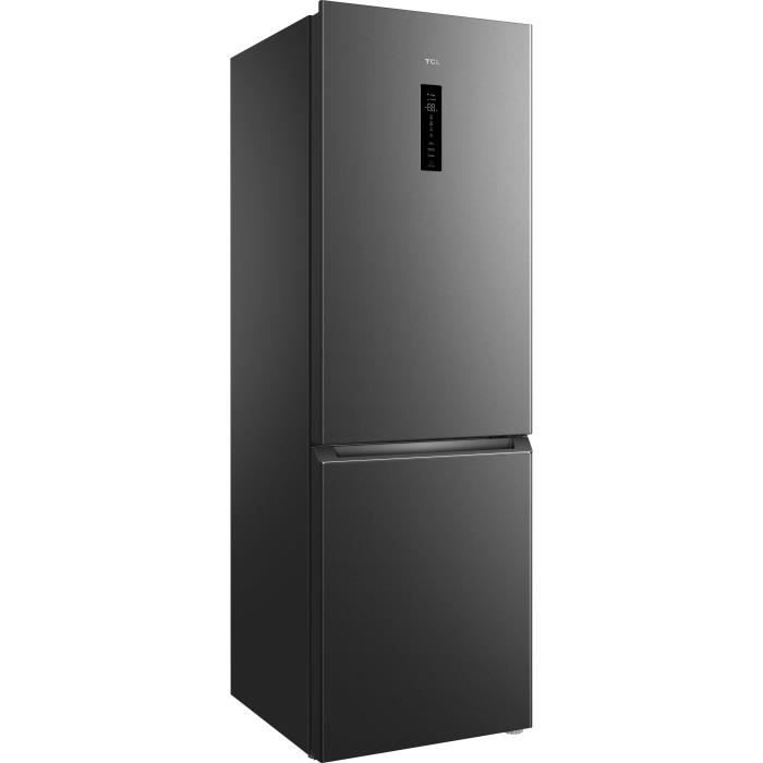 Réfrigérateur combiné - TCL - RP318BSC0 - 2 portes - Classe C - 318 L - 59,5 x 65 x 185 cm - Gris Quartz