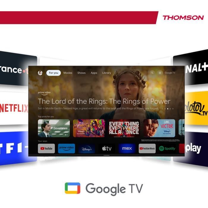 THOMSON 43QG4S14 - TV QLED 43 (109 cm) - 4K 3840x2160 - HDR 10 - Google TV  - 2xHDMI 2.1 + 2xHDMI 2.0