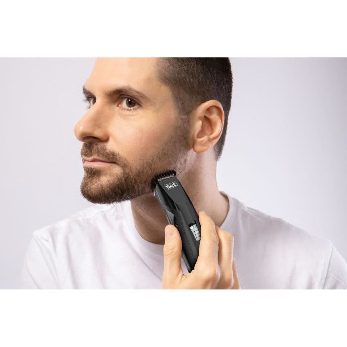 Tondeuse a barbe - WAHL - Mustache & Beard - 5 positions de coupe - Accessoires inclus - Noir
