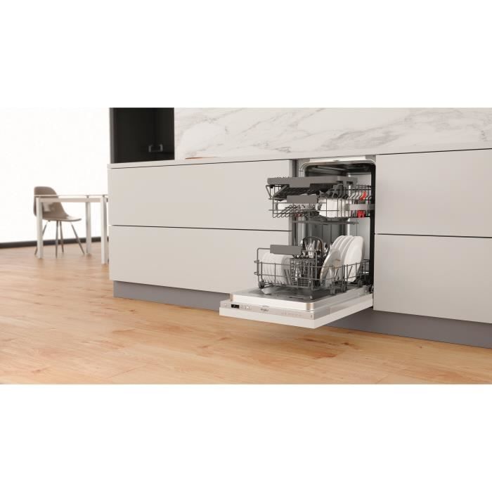 Lave-vaisselle tout encastrable WHIRLPOOL WSIC3M27C - 10 couverts - Induction - L45cm - 47dB