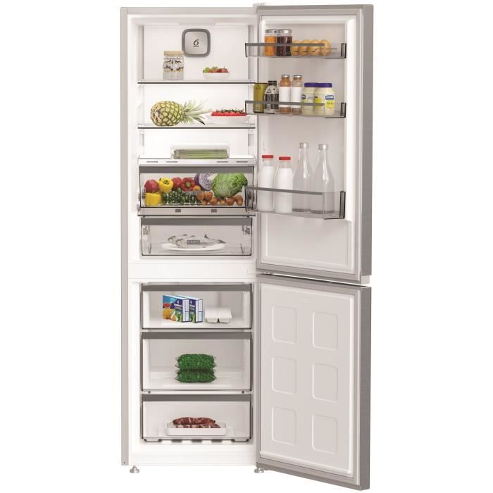 Réfrigérateur combiné - WHIRLPOOL - WHK26363XP6E - 2 portes - 316 L - Classe C - 59,5 x 66,3 x 203 cm - Inox