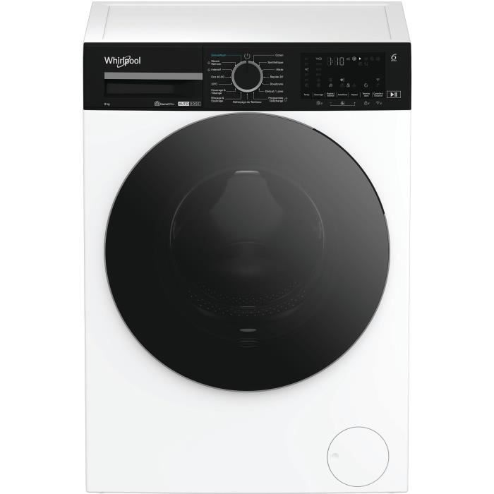 Lave-linge hublot WHIRLPOOL WPM87WADSFR - 8 kg - Induction - 1400 trs/min - Autodose - Vapeur - Classe A-10% - Blanc