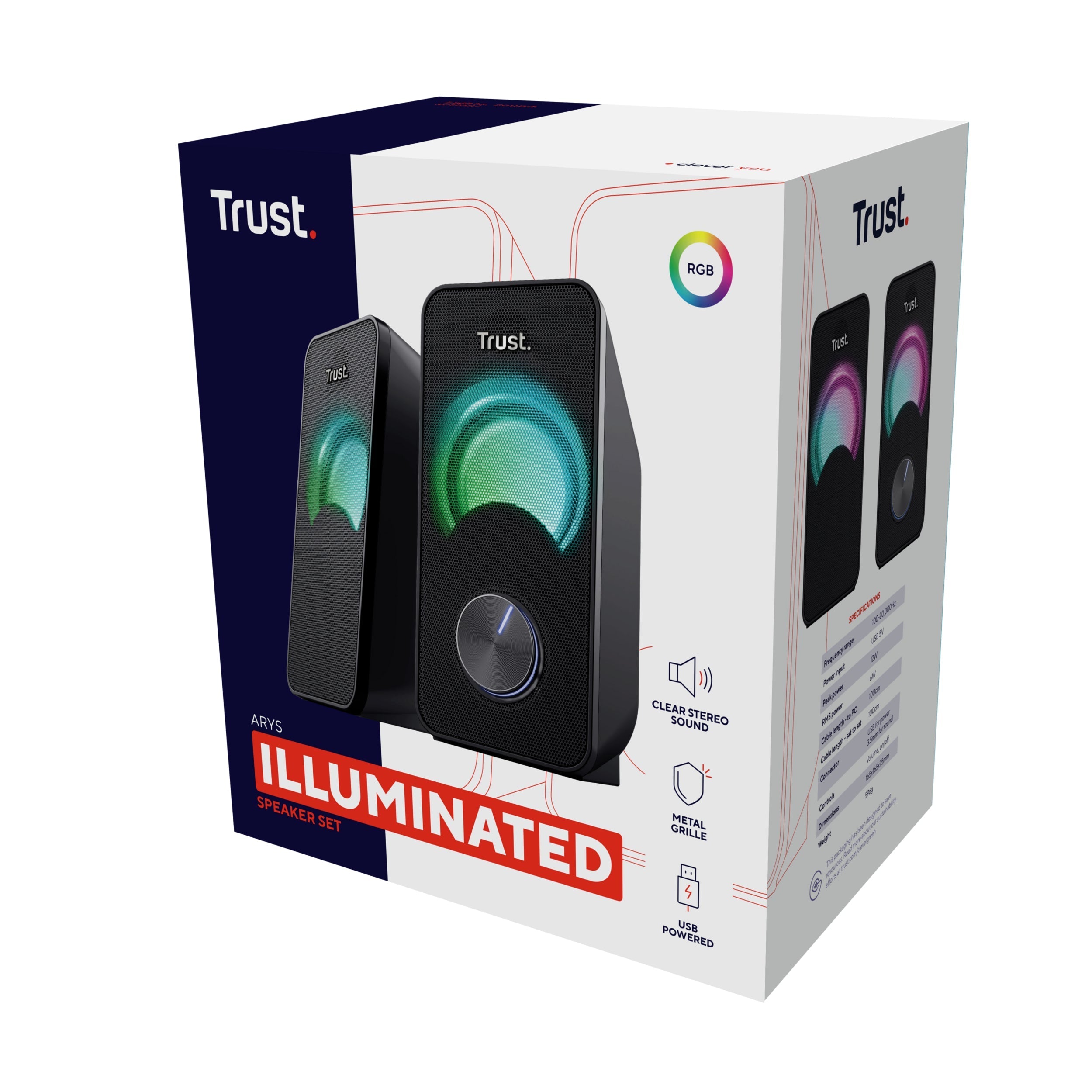 Enceintes Trust Arys Compact RGB USB (Noir)