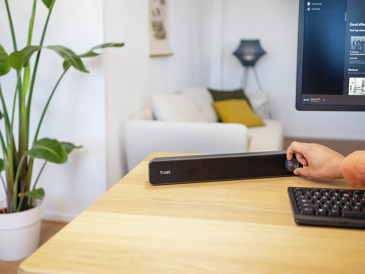 Enceinte barre de son Trust Arys filaire (Noir)