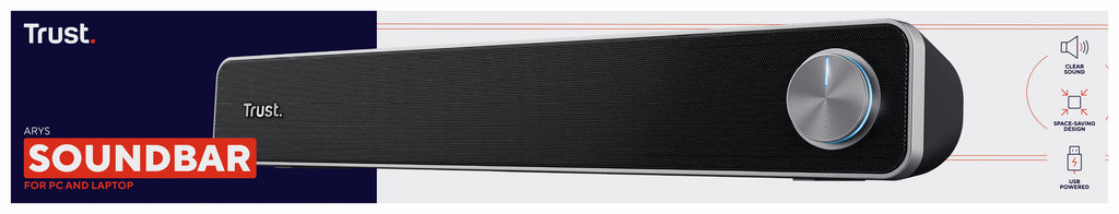 Enceinte barre de son Trust Arys filaire (Noir)