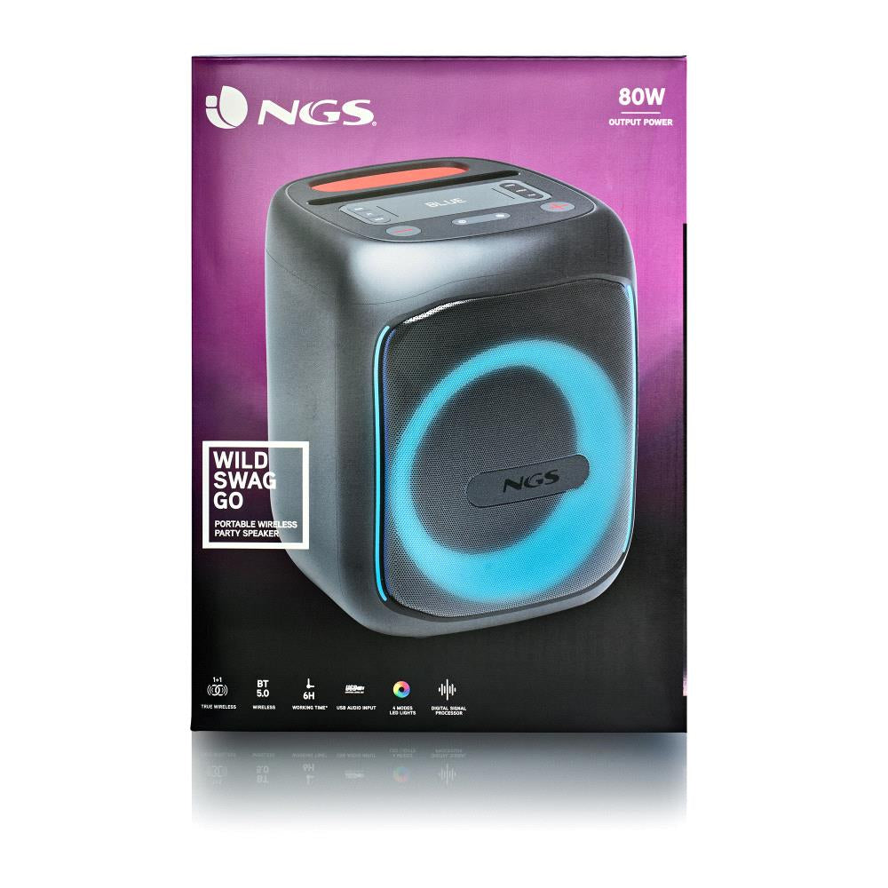 Enceinte nomade Bluetooth NGS Wild Swag Go RGB (Noir)